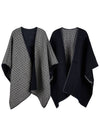 Gancini Wool Cape Black - SALVATORE FERRAGAMO - BALAAN.