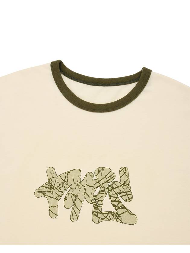 Cracked Logo Ringer Tee Cream - PHOS333 - BALAAN 4