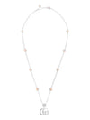 GG Double G Mother Pearl Necklace Silver - GUCCI - BALAAN 3