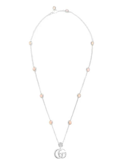 GG Double G Mother Pearl Necklace Silver - GUCCI - BALAAN 2