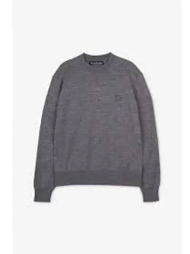 Face Patch Crew Neck Knit Top Grey Brown - ACNE STUDIOS - BALAAN 2