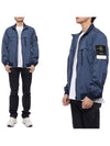 Compass Badge Pleated Windbreaker Dark Blue - STONE ISLAND - BALAAN 3