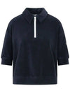 Terry half zip collar t shirt navy 8A000 06 596LS 778 - MONCLER - BALAAN 1