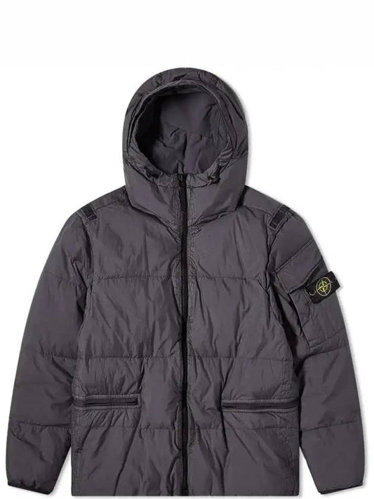 Men's Wappen Patch Crinkle Wraps Padding Steel Grey - STONE ISLAND - BALAAN 2