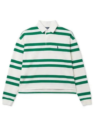 30 points paid W Striped Crop Jersey Rugby Shirt White - POLO RALPH LAUREN - BALAAN 1