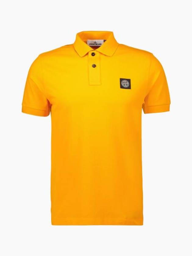 Men's Logo Patch Cotton Polo Shirt Orange - STONE ISLAND - BALAAN 2