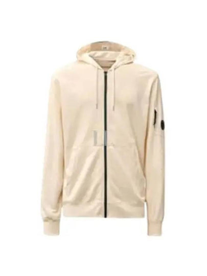 Light Fleece Zip Up Hoodie Beige - CP COMPANY - BALAAN 2