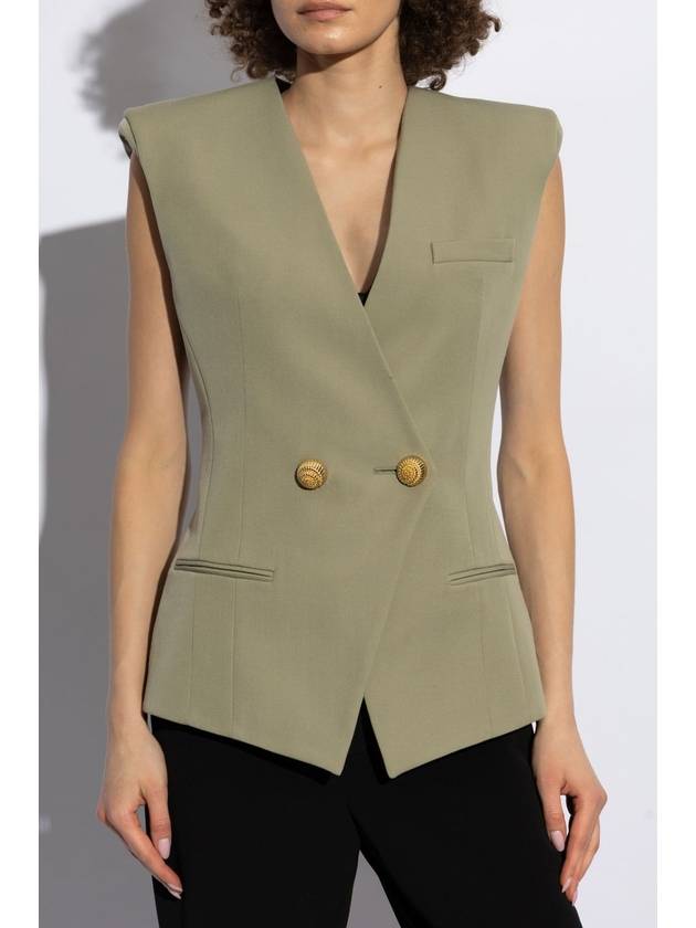 Balmain Double-breasted Vest, Women's, Green - BALMAIN - BALAAN 3