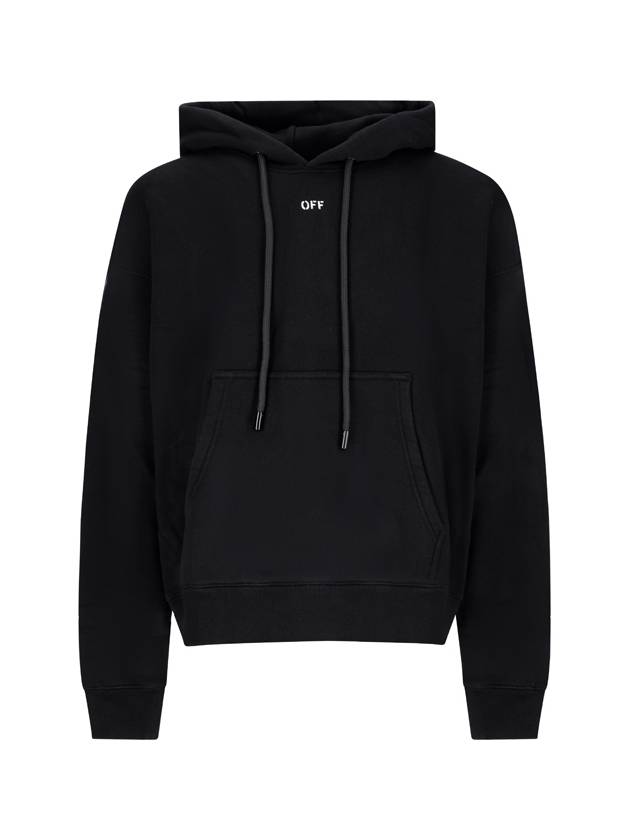 Logo Print Cotton Hoodie Black - OFF WHITE - BALAAN 2