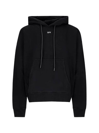 Logo Print Cotton Hoodie Black - OFF WHITE - BALAAN 2