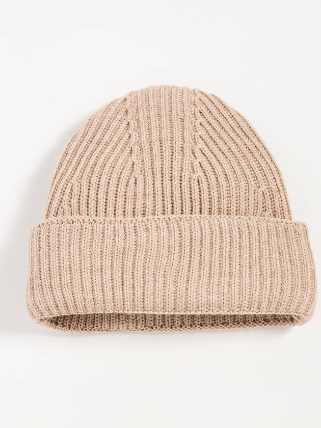 Fox Head Patch Ribbed Beanie Beige - MAISON KITSUNE - BALAAN 4