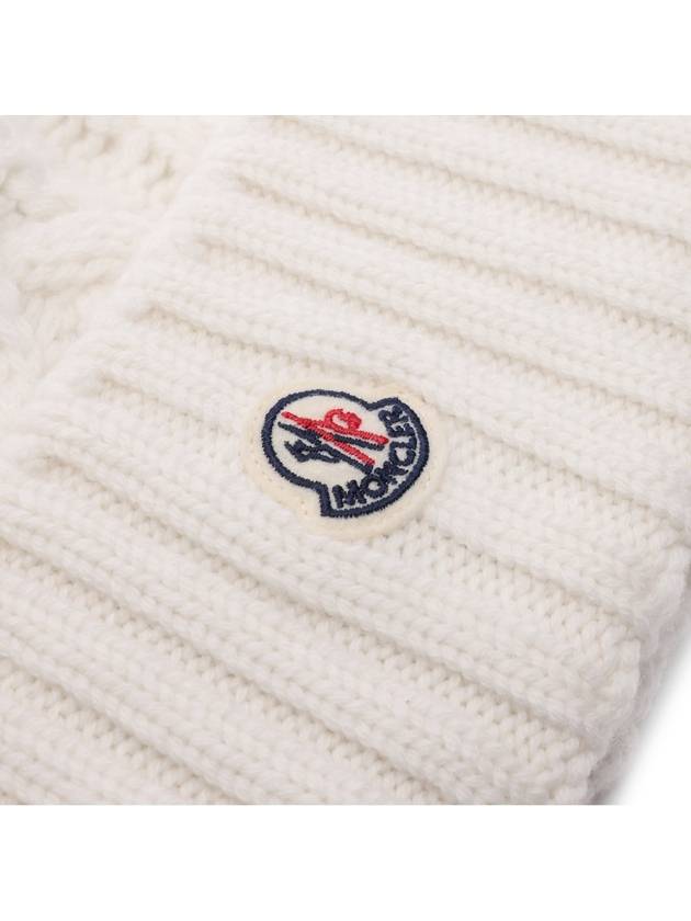 Women s Logo Patch Pom Wool Cashmere Beanie 3B00029 M4506 002 24F - MONCLER - BALAAN 4