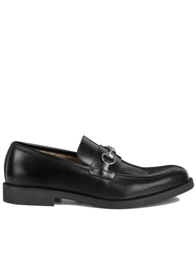 Shiny Horsebit Leather Loafer Black - GUCCI - BALAAN 1