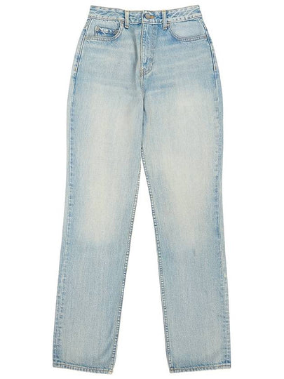 High Waist Straight Jeans Light Blue - GANNI - BALAAN 2