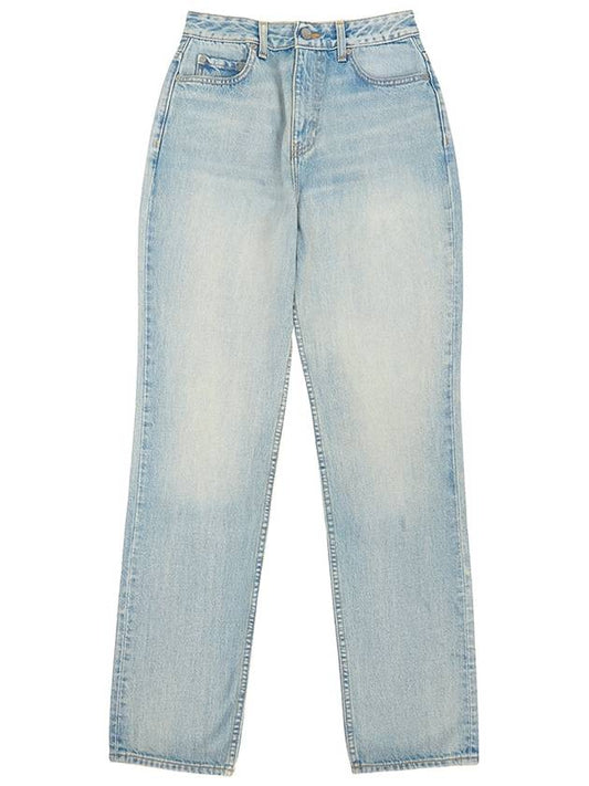 High Waist Straight Jeans Light Blue - GANNI - BALAAN 2