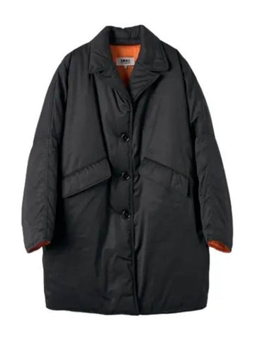 MM6 Button Up Padded Jacket Black - MAISON MARGIELA - BALAAN 1