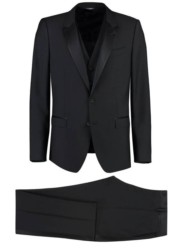 24 ss Virgin Wool Blend Tuxedo WITH Vest Satin PROFILES GK2WMTGG829N0000 B0651012459 - DOLCE&GABBANA - BALAAN 4