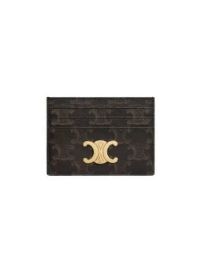 Triomphe Card Holder in Triomphe Canvas Tan - CELINE - BALAAN 2