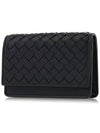 Intrecciato Leather Card Wallet Black - BOTTEGA VENETA - BALAAN 3