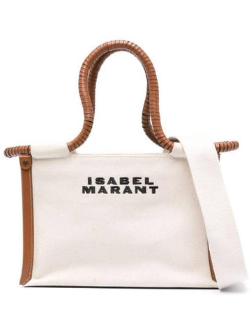 Toledo Mini Canvas Tote Bag Cognac - ISABEL MARANT - BALAAN 1