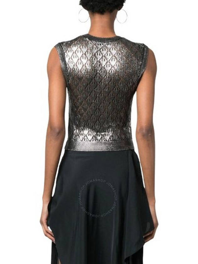 Rabanne Sleeveless Metallic Knit Jacquard Top - PACO RABANNE - BALAAN 2