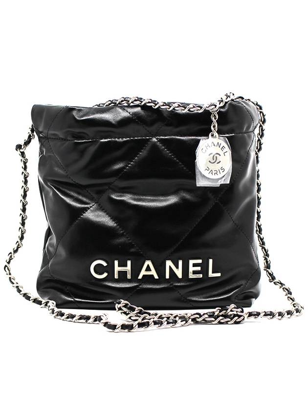 CH 22 bag black mini silver cabinet CH41BG008 - CHANEL - BALAAN 1