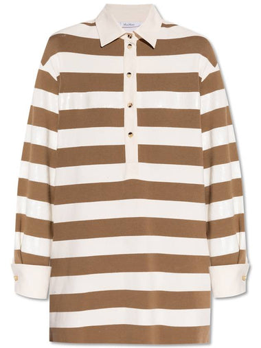 Max Mara Dress With Stripe Pattern, Women's, Brown - MAX MARA - BALAAN 1