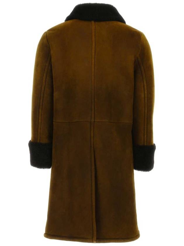 Men's Shearling Double Coat Brown - PRADA - BALAAN 3