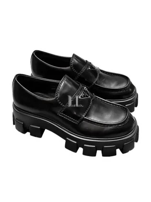 Monolith Brushed Leather Loafers Black - PRADA - BALAAN 2