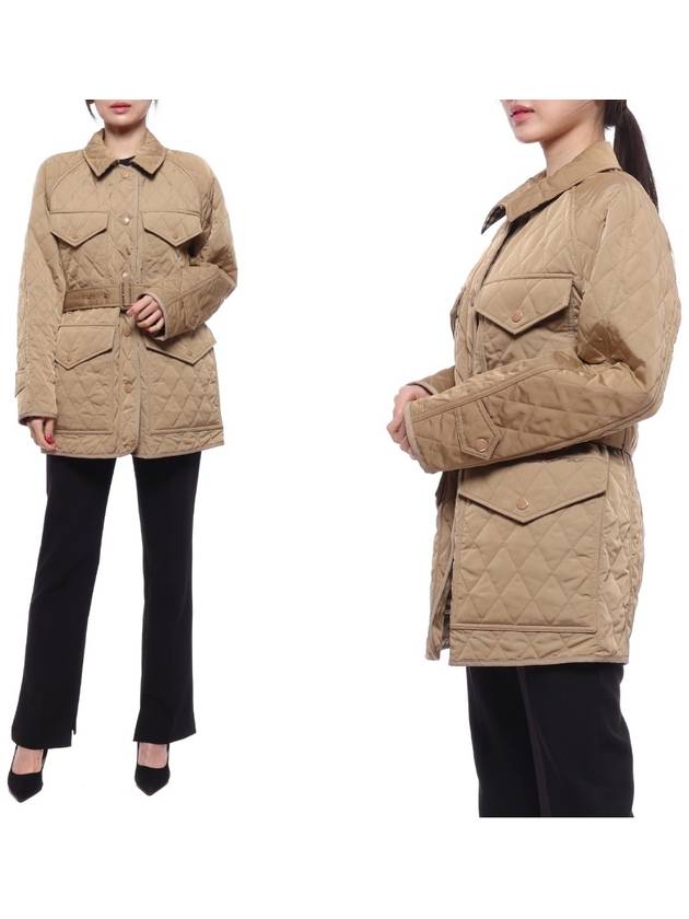 Women's Kemble Diamond Quilted Jacket Beige - BURBERRY - BALAAN 3