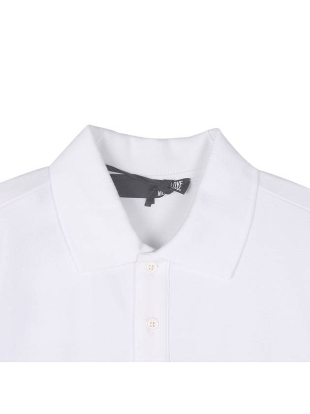 Logo Tape Cotton Polo Shirt White - MOSCHINO - BALAAN 6