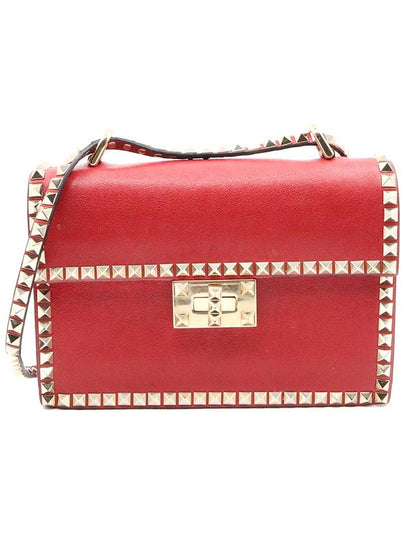 Women s Valentino QW2B0C45KTQ Red Leather Garavani Rockstud Two Way Bag gt 2WAY Gangbuk used luxury goods - VALENTINO - BALAAN 2