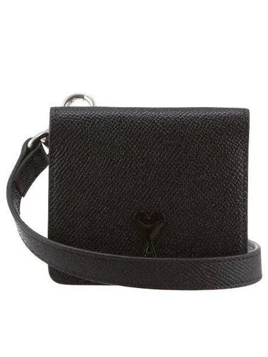 USL101 AL0036 001 Heart Logo Card Wallet Cross Bag 270297 1140787 - AMI - BALAAN 1