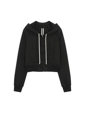 MEN Drawstring Short Hood Zipup Black 270527 - RICK OWENS - BALAAN 1