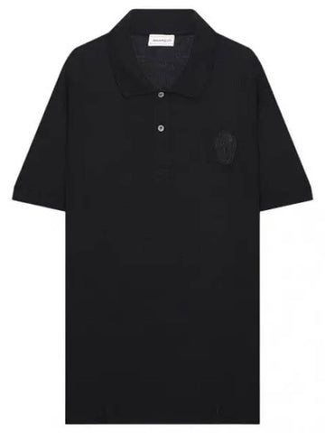 Skull Patch Short Sleeve Polo Men s Collar - ALEXANDER MCQUEEN - BALAAN 1