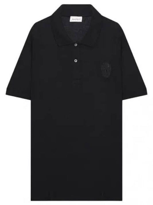 Skull Patch Short Sleeve Polo Men s Collar - ALEXANDER MCQUEEN - BALAAN 1