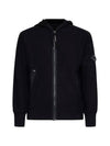 Diagonal Raised Fleece Hooded Jacket Black - CP COMPANY - BALAAN 2