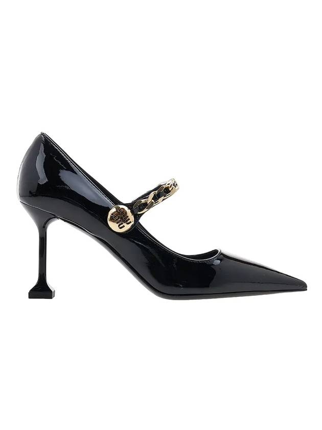 Women's Patent Leather Pumps Heel Black - MIU MIU - BALAAN.