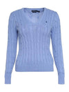 Women's Embroidered Logo Knit Top Blue - POLO RALPH LAUREN - BALAAN 2