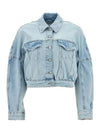 Cropped Denim Jacket Light Blue - GANNI - BALAAN 2