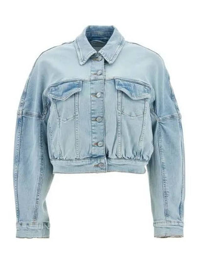 Cropped Denim Jacket Light Blue - GANNI - BALAAN 2