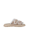 H Town Shearling Oblique Jacquard Sandals Cream - DIOR - BALAAN 1