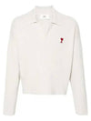 Small Heart Long Sleeve Polo Shirt White - AMI - BALAAN 2