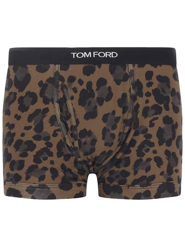 Men's Logo Leopard Briefs Light Brown - TOM FORD - BALAAN 1