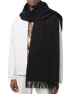 Signature Embroidered Logo Wool Muffler Black - A.P.C. - BALAAN 3