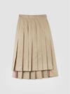 Classic Typewriter Midi Pleated Skirt Khaki - THOM BROWNE - BALAAN 2