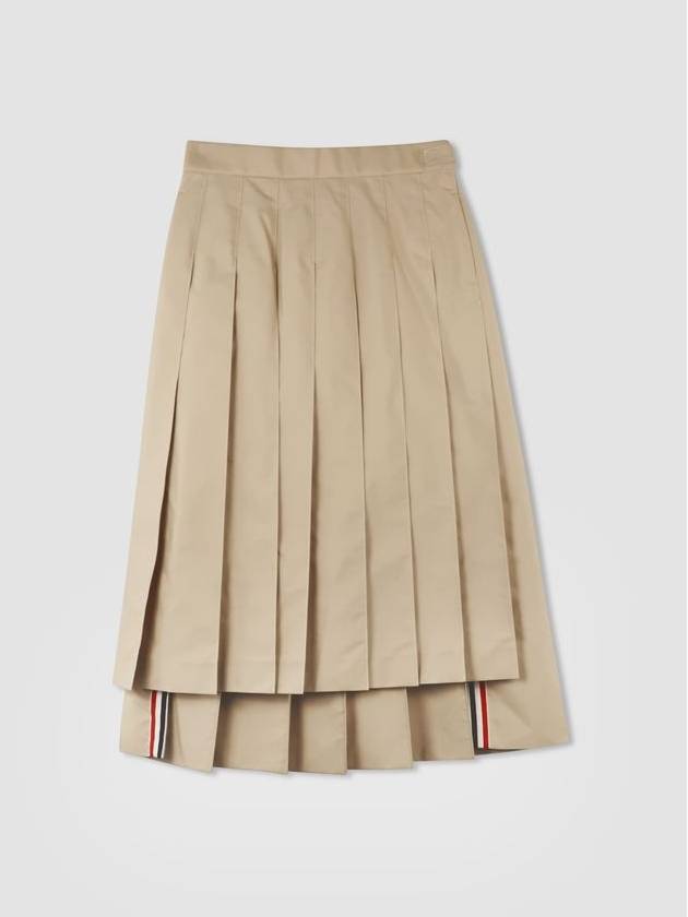 Classic Typewriter Midi Pleated Skirt Khaki - THOM BROWNE - BALAAN 2