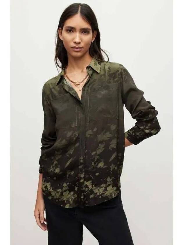 Eva Gaia Ombre Long Sleeve Shirt Forest Green - ALLSAINTS - BALAAN 2