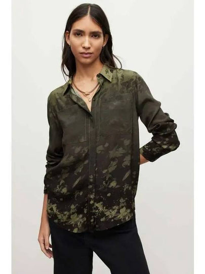 Eva Gaia Print Long Sleeve Shirt Forest Green - ALLSAINTS - BALAAN 2