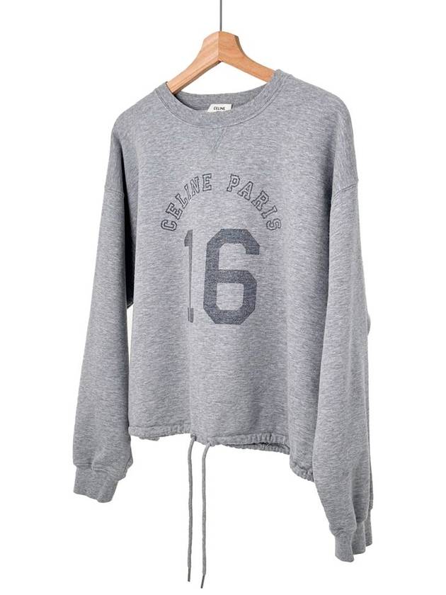 L Women s Crop Cashmere Banding Sweatshirt Gray - CELINE - BALAAN 1